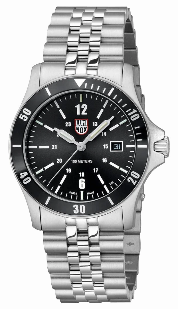 Luminox Sport Timer Stainless Steel Black Dial Date Quartz Mens Watch XS.0911