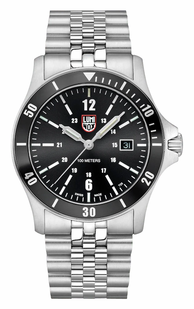 Luminox Sport Timer Stainless Steel Black Dial Date Quartz Mens Watch XS.0911