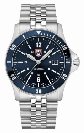 Luminox Sport Timer Stainless Steel Blue Dial Date Quartz Mens Watch XS.0913