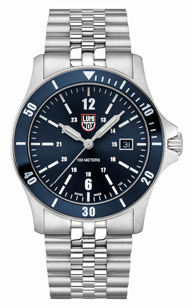 Luminox Sport Timer Stainless Steel Blue Dial Date Quartz Mens Watch XS.0913