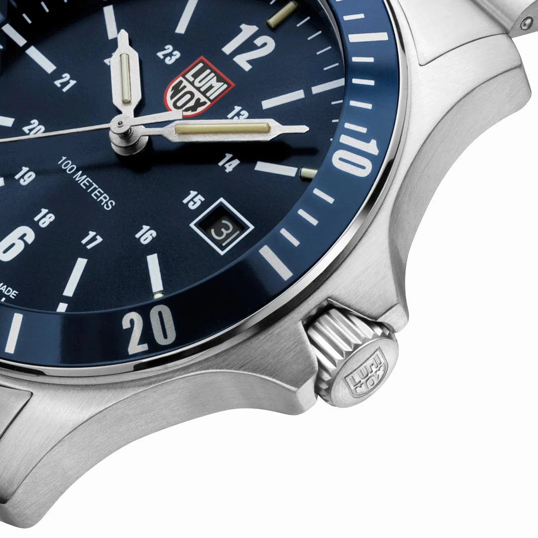 Luminox Sport Timer Stainless Steel Blue Dial Date Quartz Mens Watch XS.0913