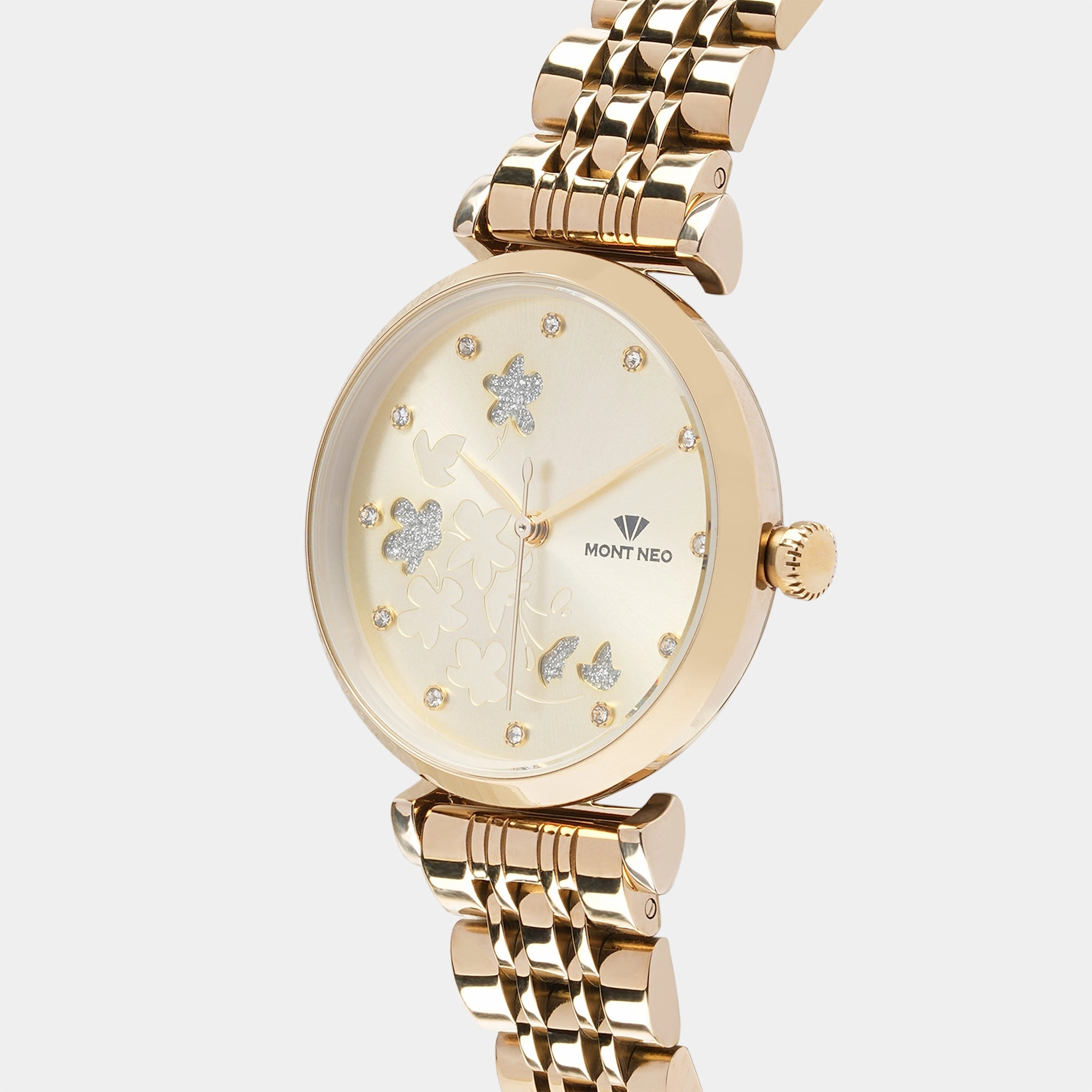 Luxurious Gold Analog Women Stainless Steel Watch 7505T-M2208