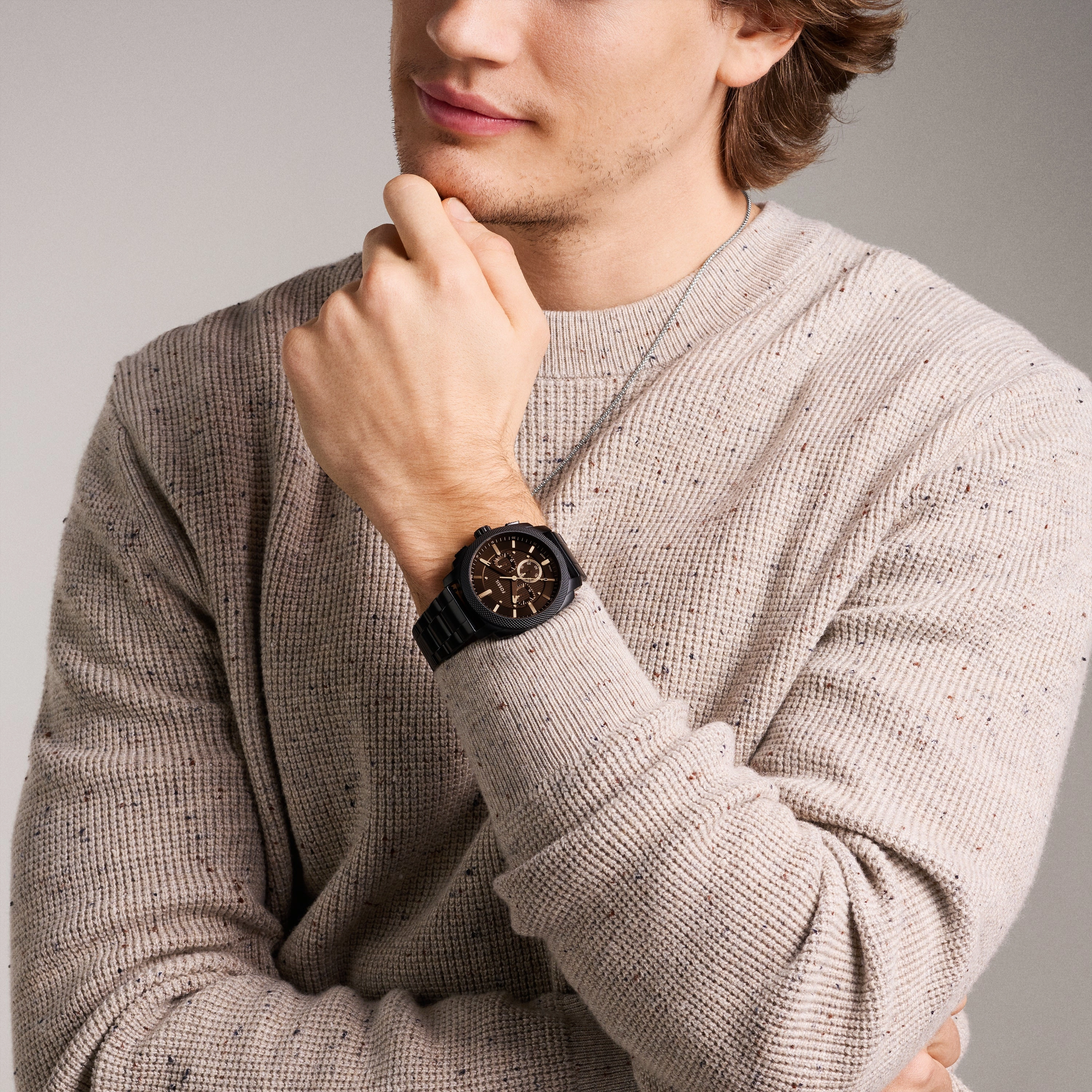 Machine Chronograph Black Stainless Steel Watch