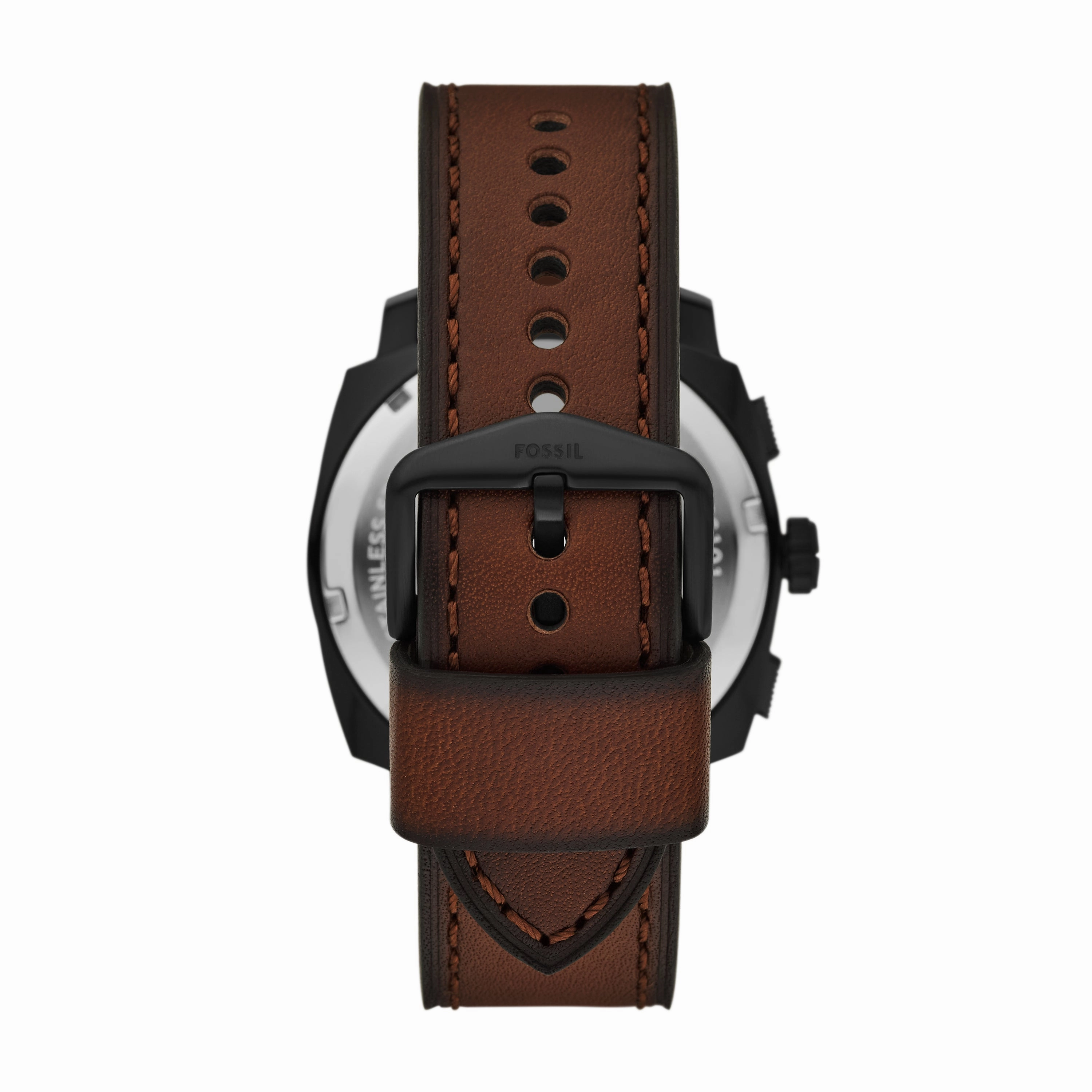Machine Chronograph Brown Leather Watch and Bracelet Set