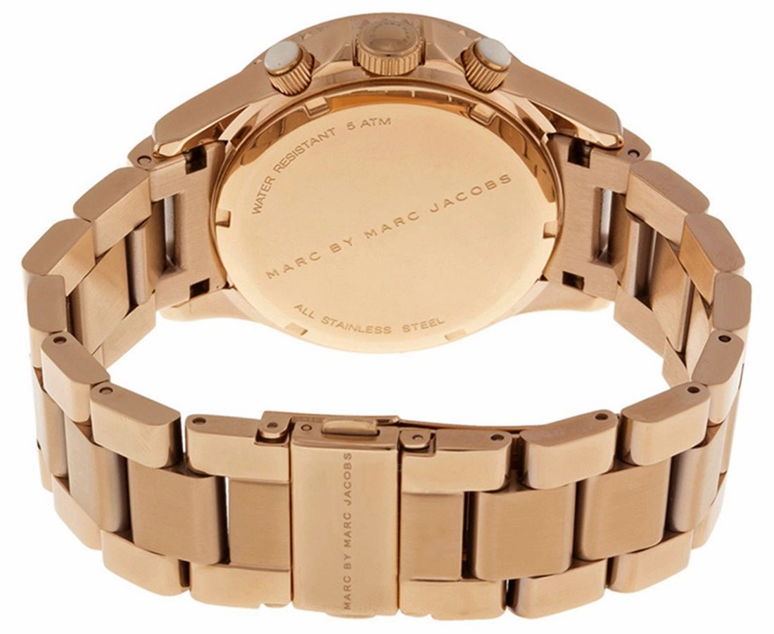 Marc by Marc Jacobs Rock Chronograph Champagne Dial Date Rose Gold Tone Stainless Steel Unisex Watch MBM3156