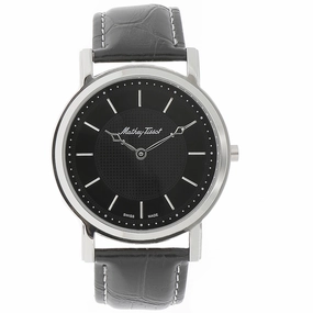 Mathey Tissot Men's Watch - City Steel Case Black Dial Leather Strap | H611252AN