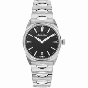 Mathey Tissot Women's Watch - Classic Black Dial Stainless Steel Bracelet | D791AN