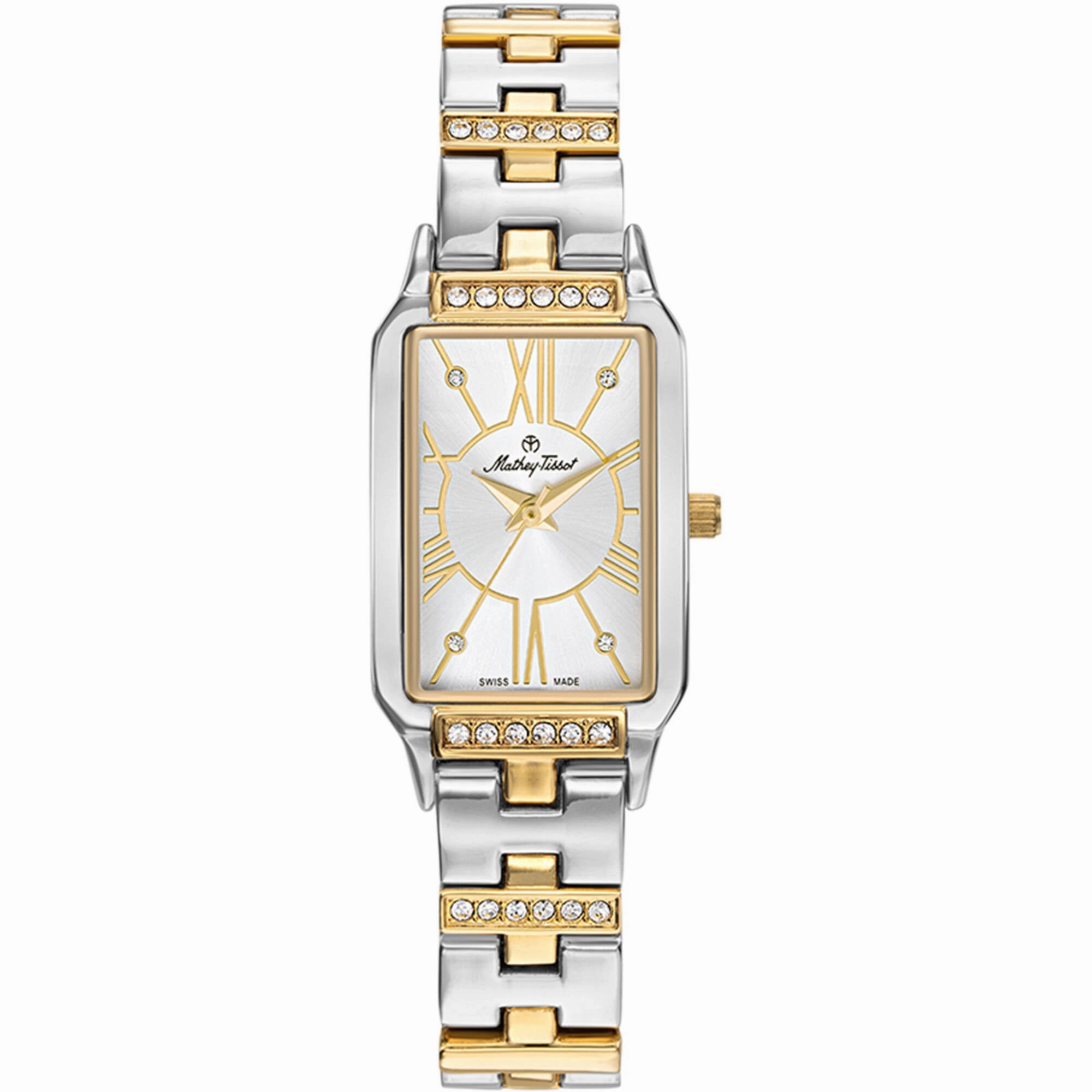 Mathey Tissot Women's Watch - Classic Two Tone Silver Yellow Gold Bracelet | D2881BI