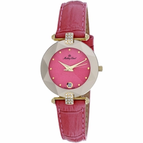 Mathey Tissot Women's Watch - Pyramide Quartz Pink Dial Leather Strap | P317F