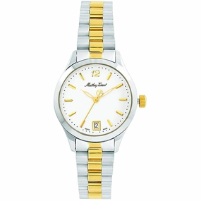 Mathey Tissot Women's Watch - Urban White Dial Two Tone Steel Bracelet | D411MBI