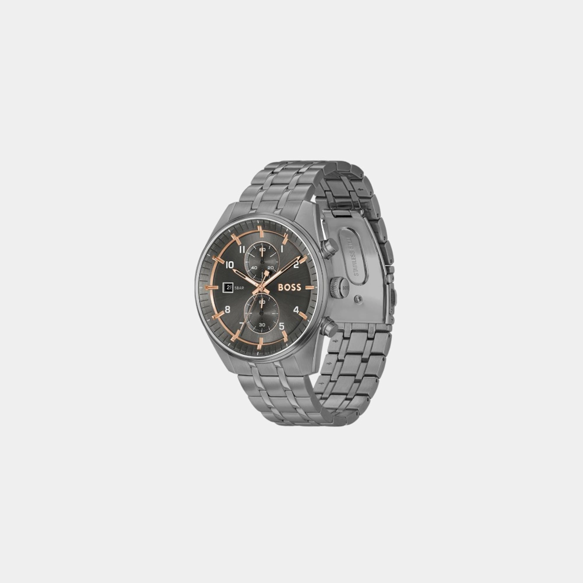 Men's Quartz Chronograph Grey Dial Stainless Steel Watch 1514153