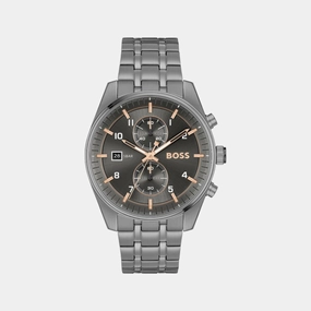 Men's Quartz Chronograph Grey Dial Stainless Steel Watch 1514153
