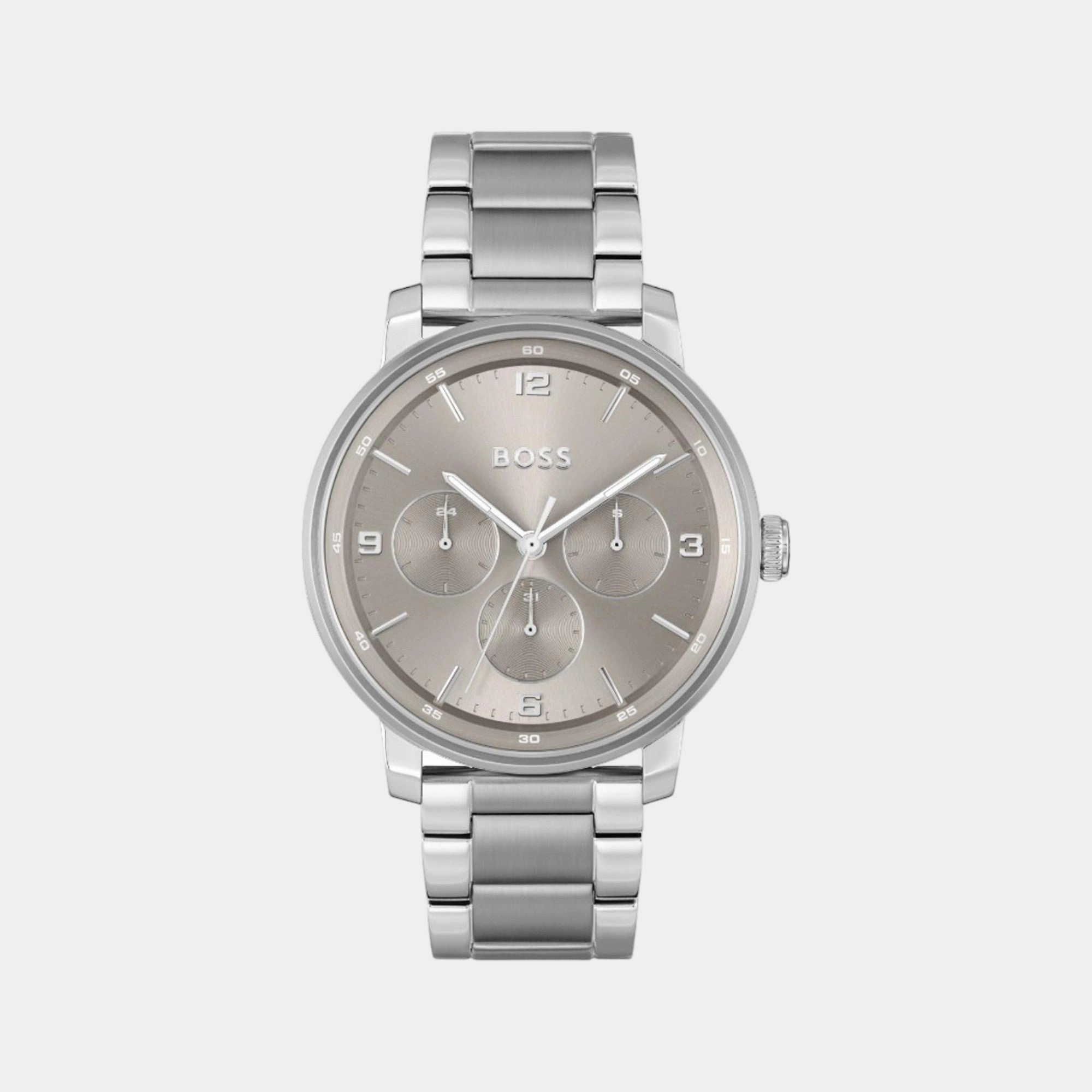 Men's Quartz Multi-Function Warm Grey Dial Stainless Steel Watch 1514127