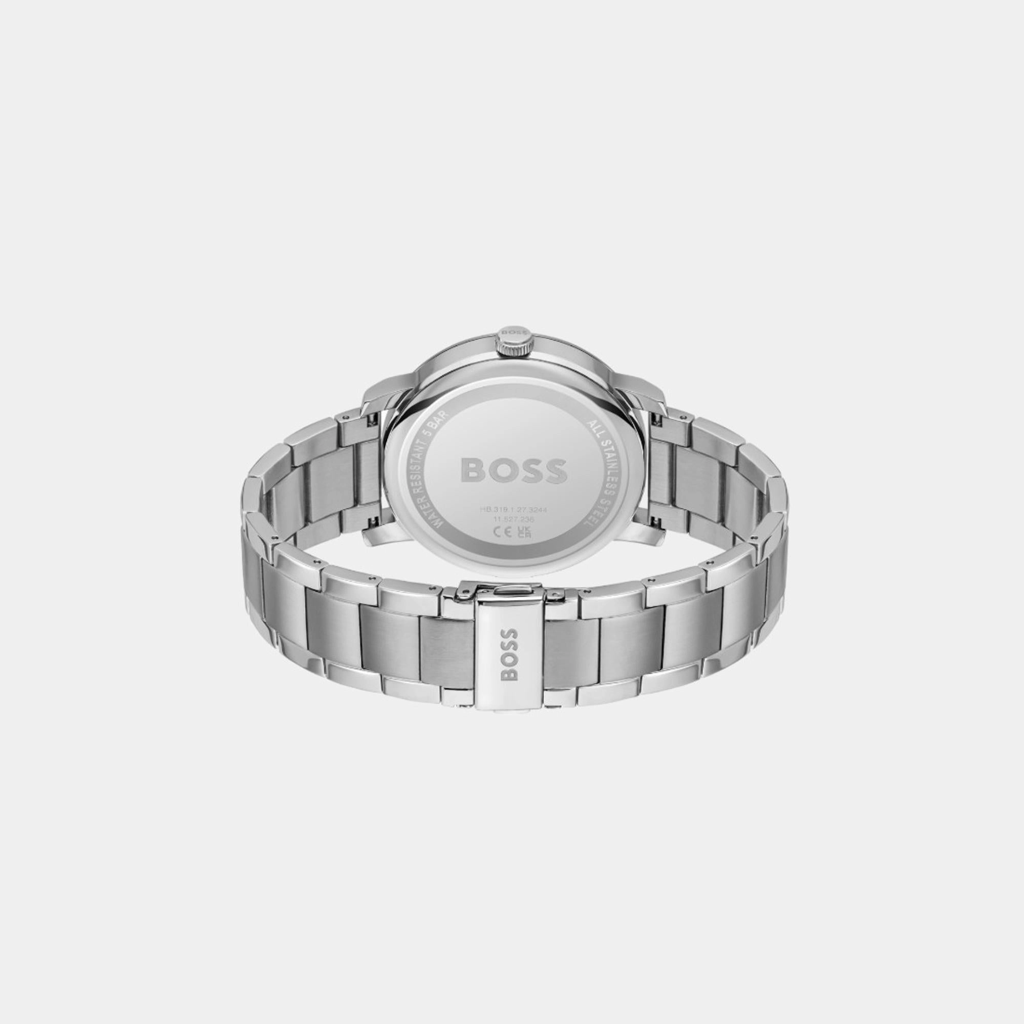 Men's Quartz Multi-Function Warm Grey Dial Stainless Steel Watch 1514127