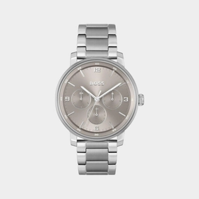 Men's Quartz Multi-Function Warm Grey Dial Stainless Steel Watch 1514127