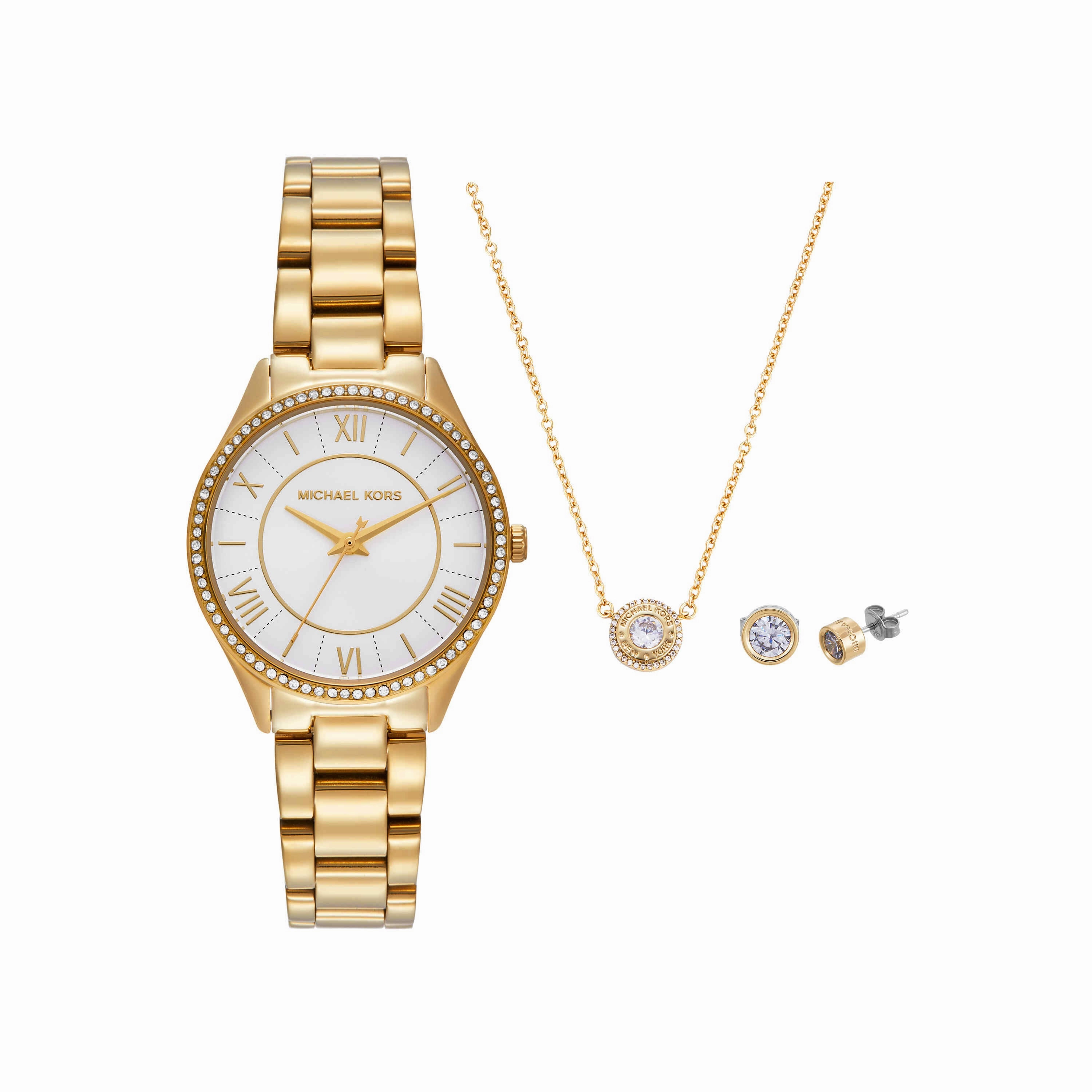 Michael Kors Lauryn Gold Tone Analogue Watch MK4849SET
