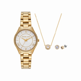 Michael Kors Lauryn Gold Tone Analogue Watch MK4849SET