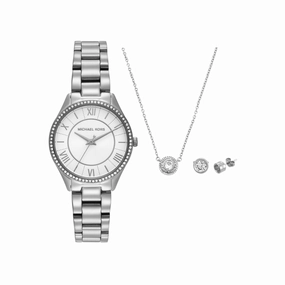 Michael Kors Lauryn Silver Tone Analogue Watch MK4851SET