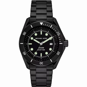 Michael Kors Men's Watch - Maritime Black Dial Plated Steel Bracelet | MK9181