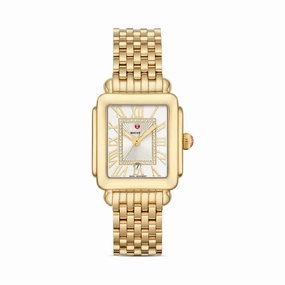 Michele Deco Madison Mid 18k Gold Diamond Watch
