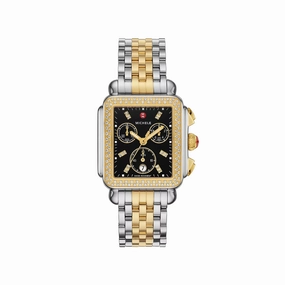 Michele Deco Stainless Steel Two-Tone Diamond Watch