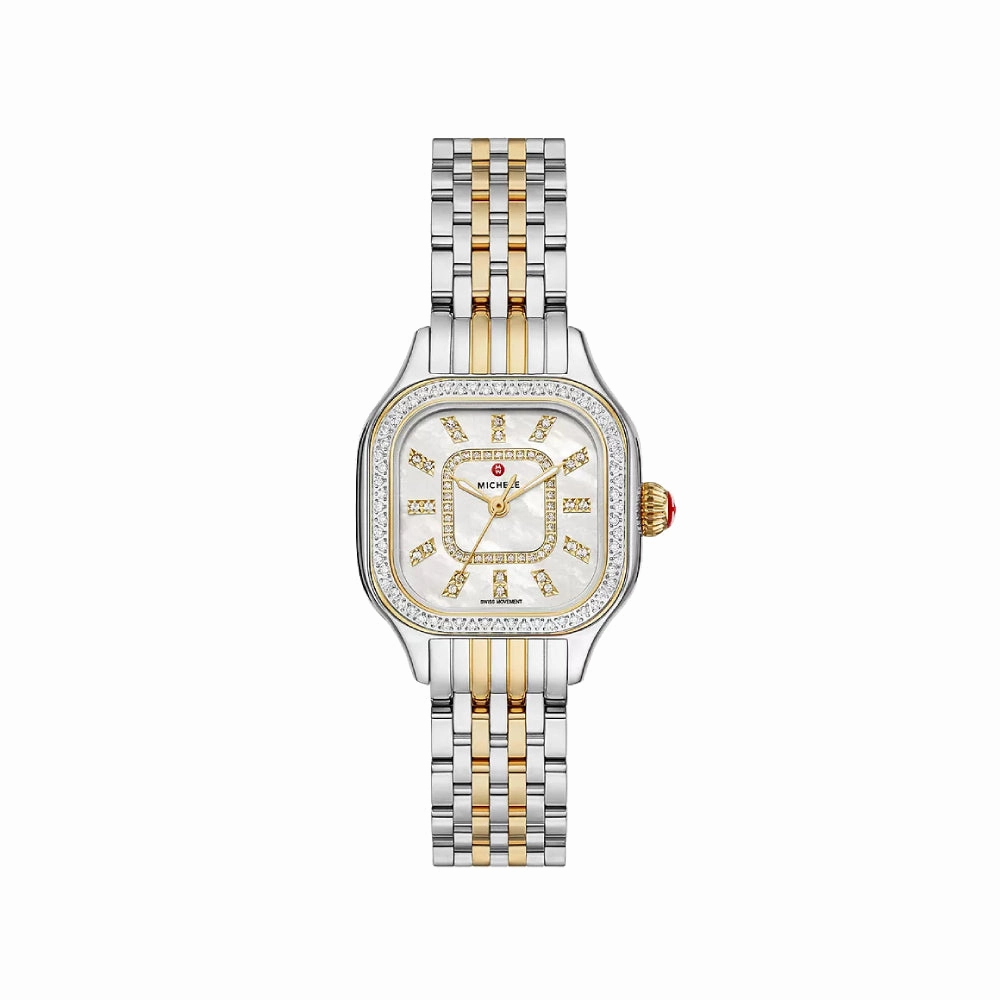Michele Meggie Two-Tone Diamond Stainless Steel Watch