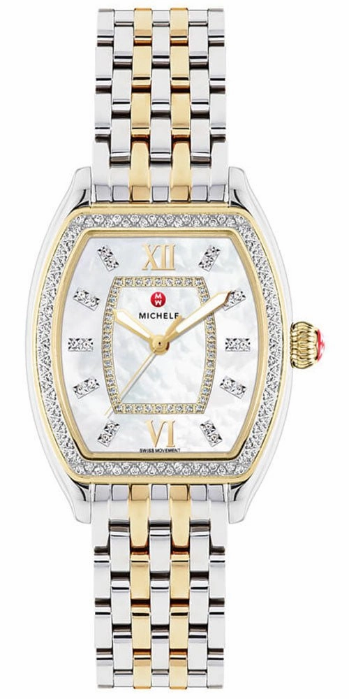 Michele Releve Two-Tone Steel Diamonds Mother-of-Pearl Dial Quartz Womens Watch MWW19B000002