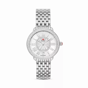 Michele Serein Mid Stainless Steel Diamond Watch