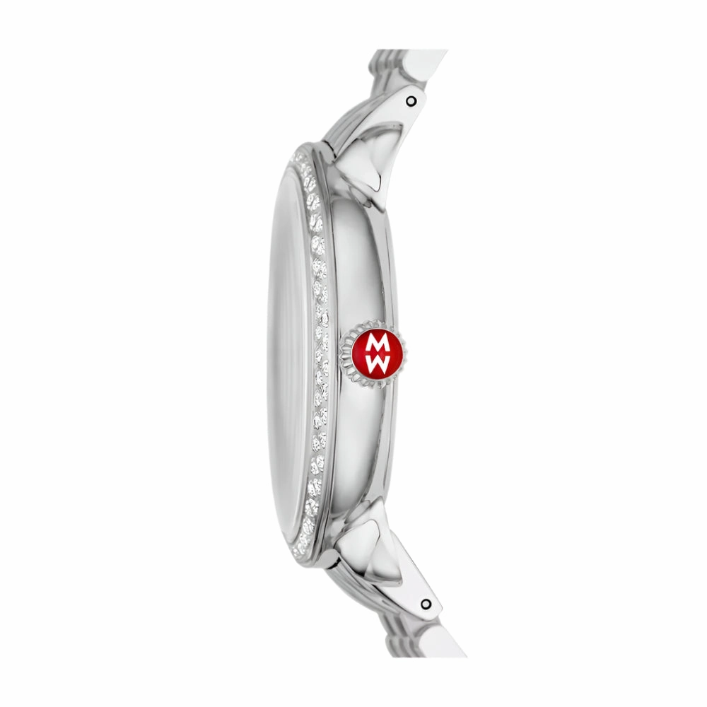 Michele Serein Mid Stainless Steel Diamond Watch