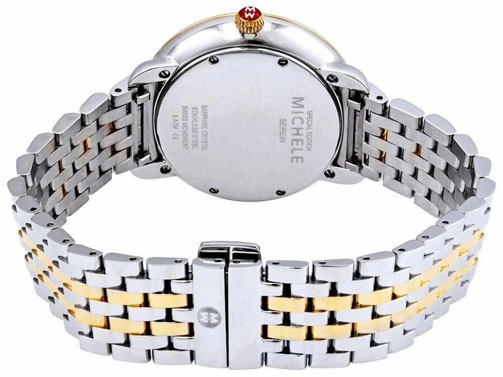 Michele Serein Mid Two-Tone Stainless Steel Diamonds Silver Dial Date Womens Watch Special Edition MWW21B000138