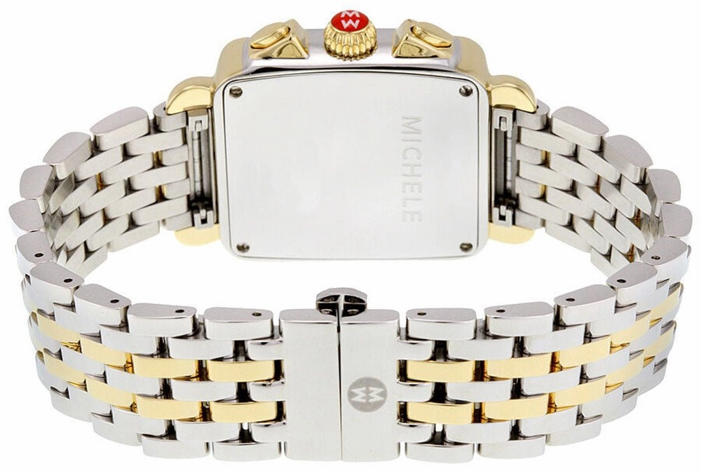 Michele Signature Deco Chronograph Day/Date Two-Tone Stainless Steel & Diamond Womens Watch MWW06P000108