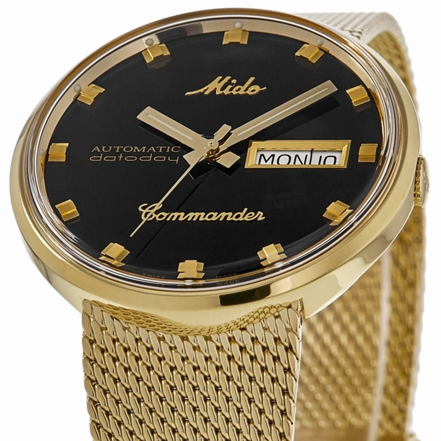 Mido Commander 1959 Black Dial Gold Steel Men's Watch M8429.3.28.13
