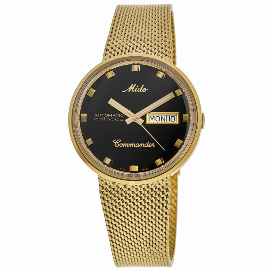 Mido Commander 1959 Black Dial Gold Steel Men's Watch M8429.3.28.13