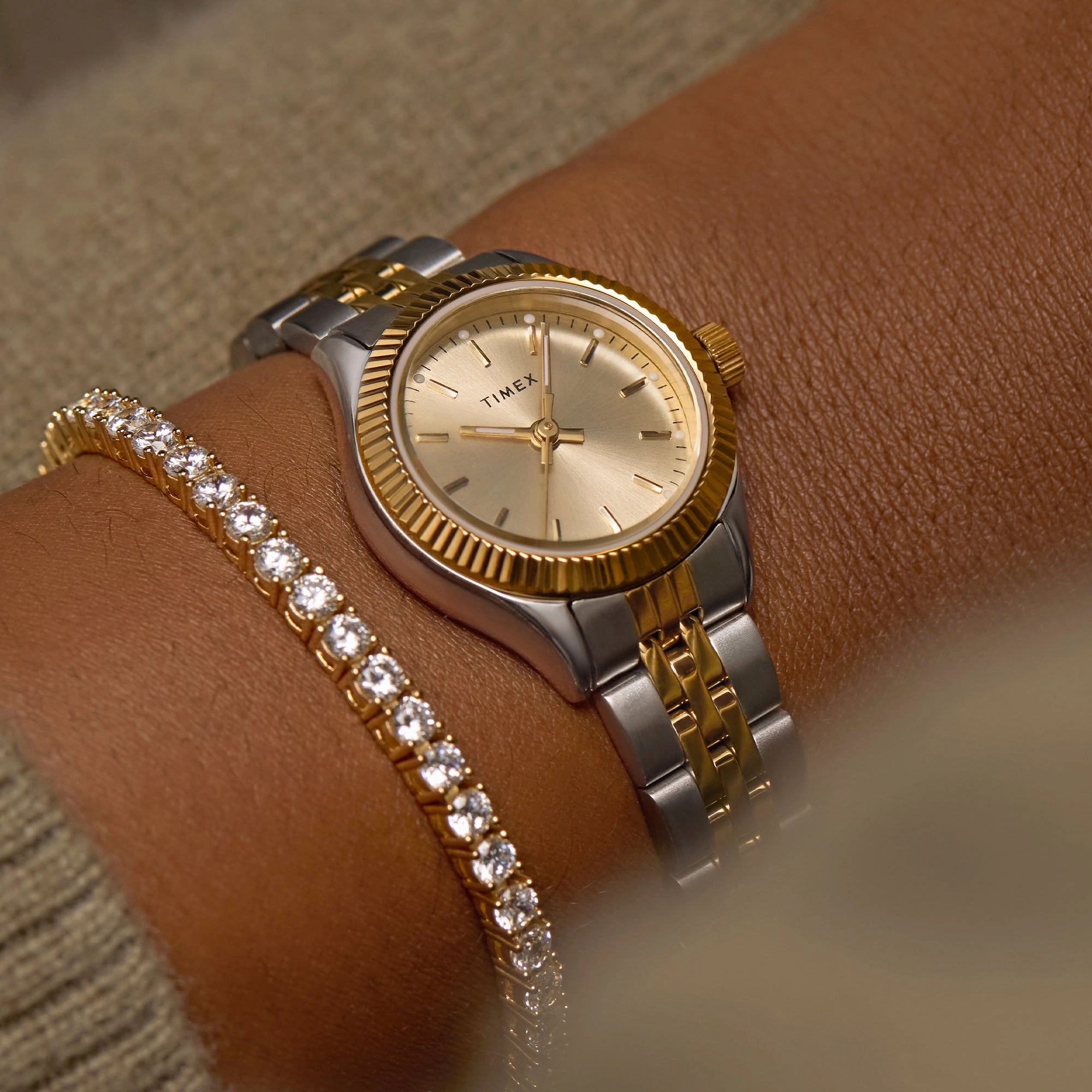 Mini Legacy 3-Hand 24mm Stainless Steel Band