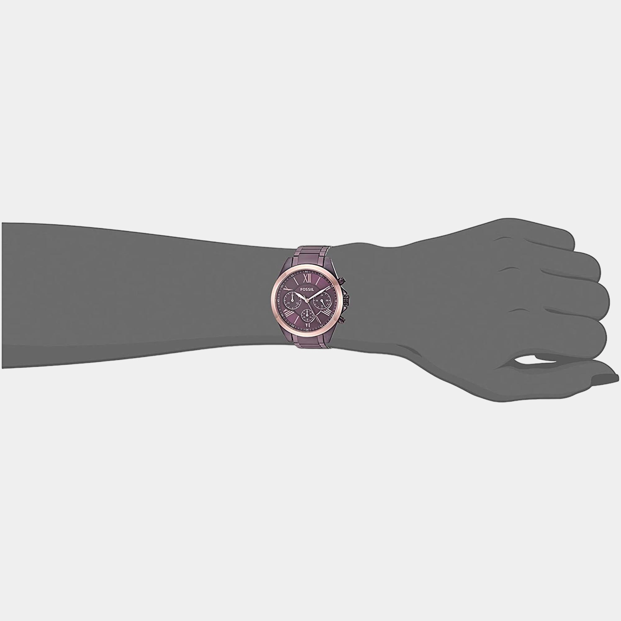 Modern Courier Women Quartz Purple Dial Chronograph Stainless Steel Watch BQ3281