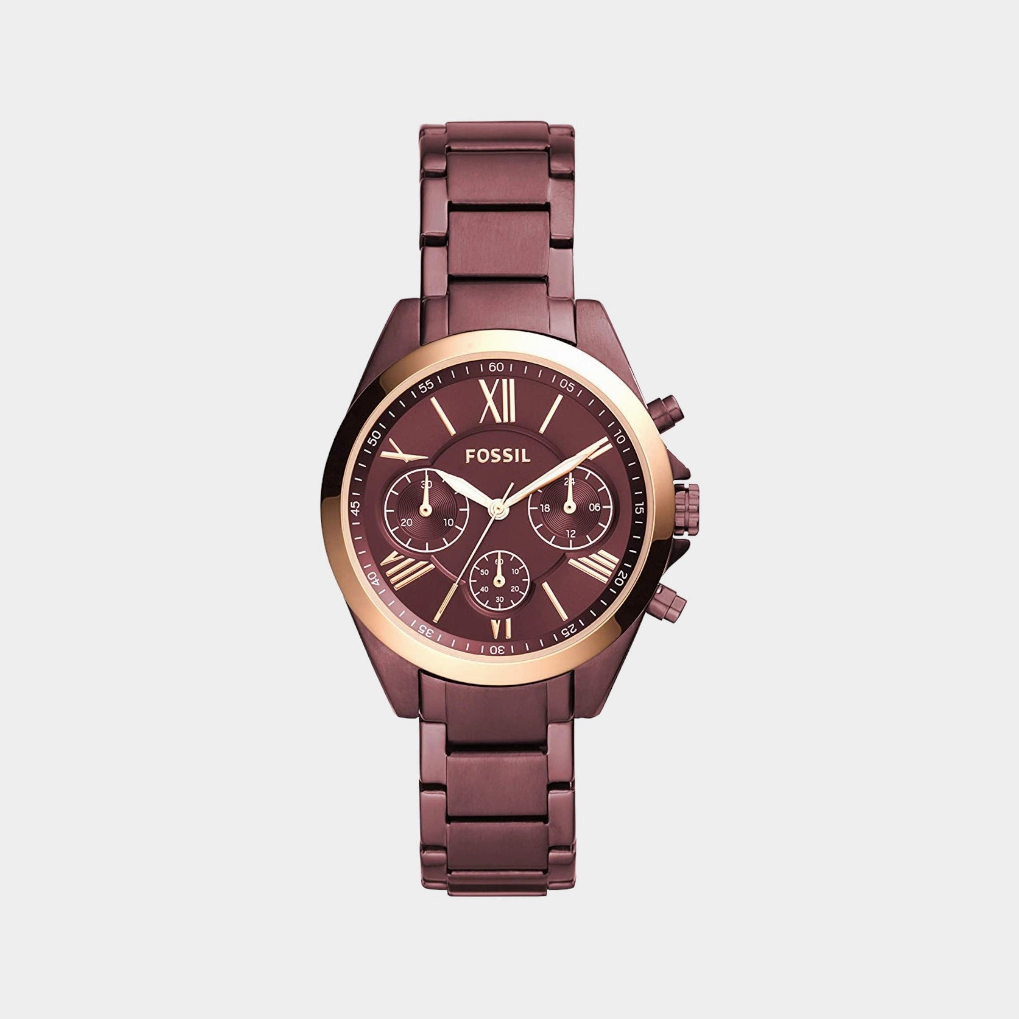 Modern Courier Women Quartz Purple Dial Chronograph Stainless Steel Watch BQ3281
