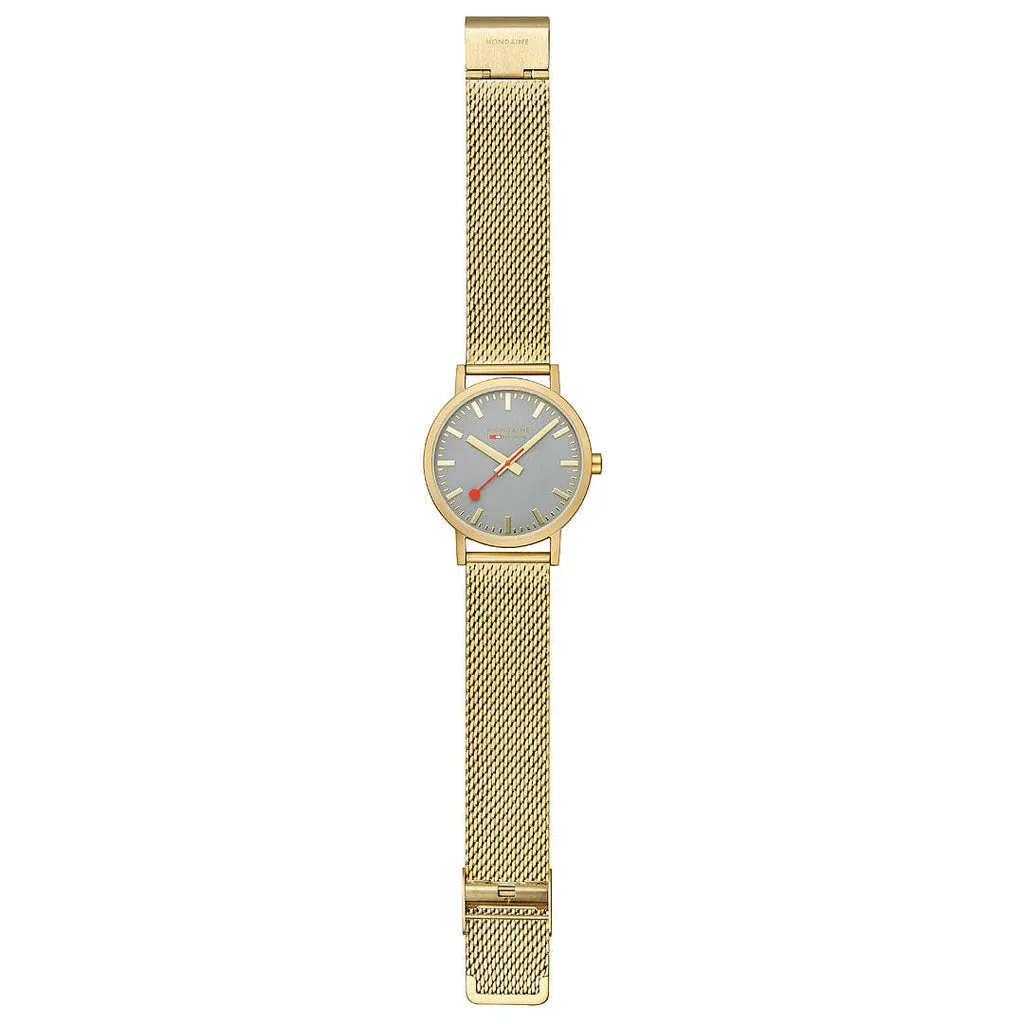 Mondaine Classic Grey Golden Stainless Steel Watch A660.30360.80SBM