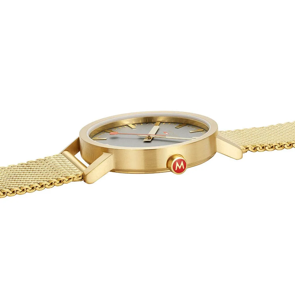 Mondaine Classic Grey Golden Stainless Steel Watch A660.30360.80SBM