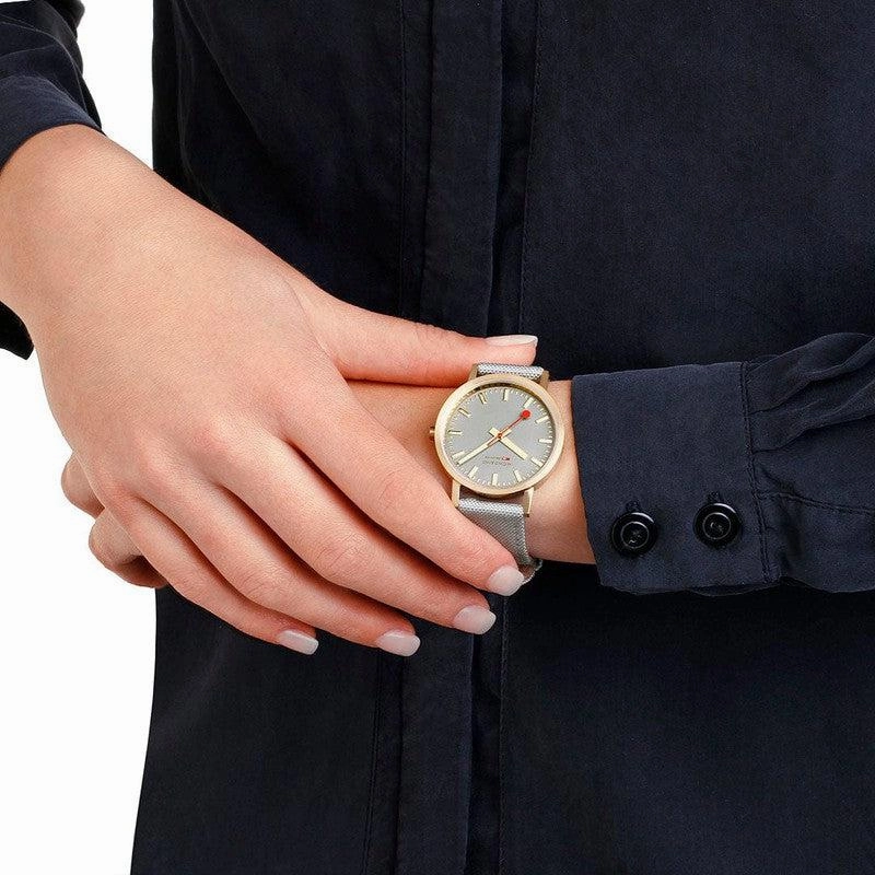 Mondaine Classic Good Gray Textile Analogue Watch 36mm