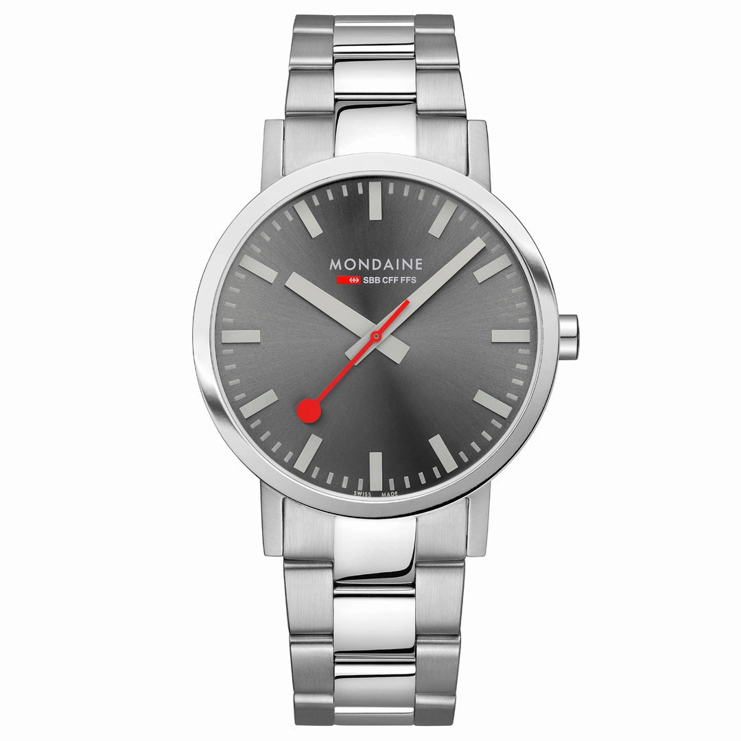 MONDAINE CLASSIC GREY DIAL STAINLESS STEEL BRACELET WATCH A660.30360.81SBJ