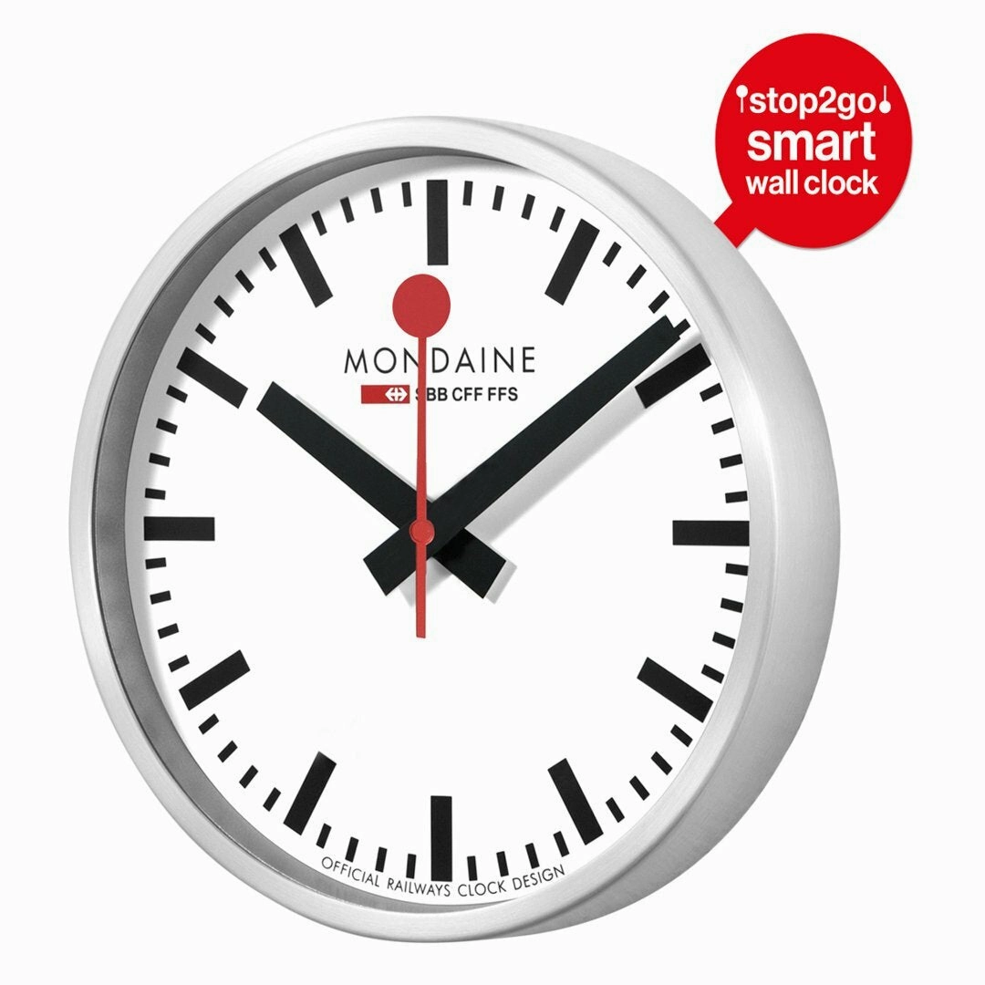 Mondaine Official Swiss Railways Smart Wifi Stop2Go Wall Clock