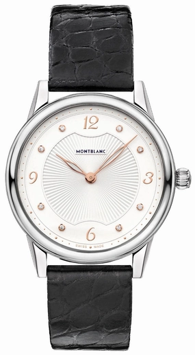 Montblanc Boheme Sterling Silver Quartz White/Silver Dial Womens Strap Watch 123868
