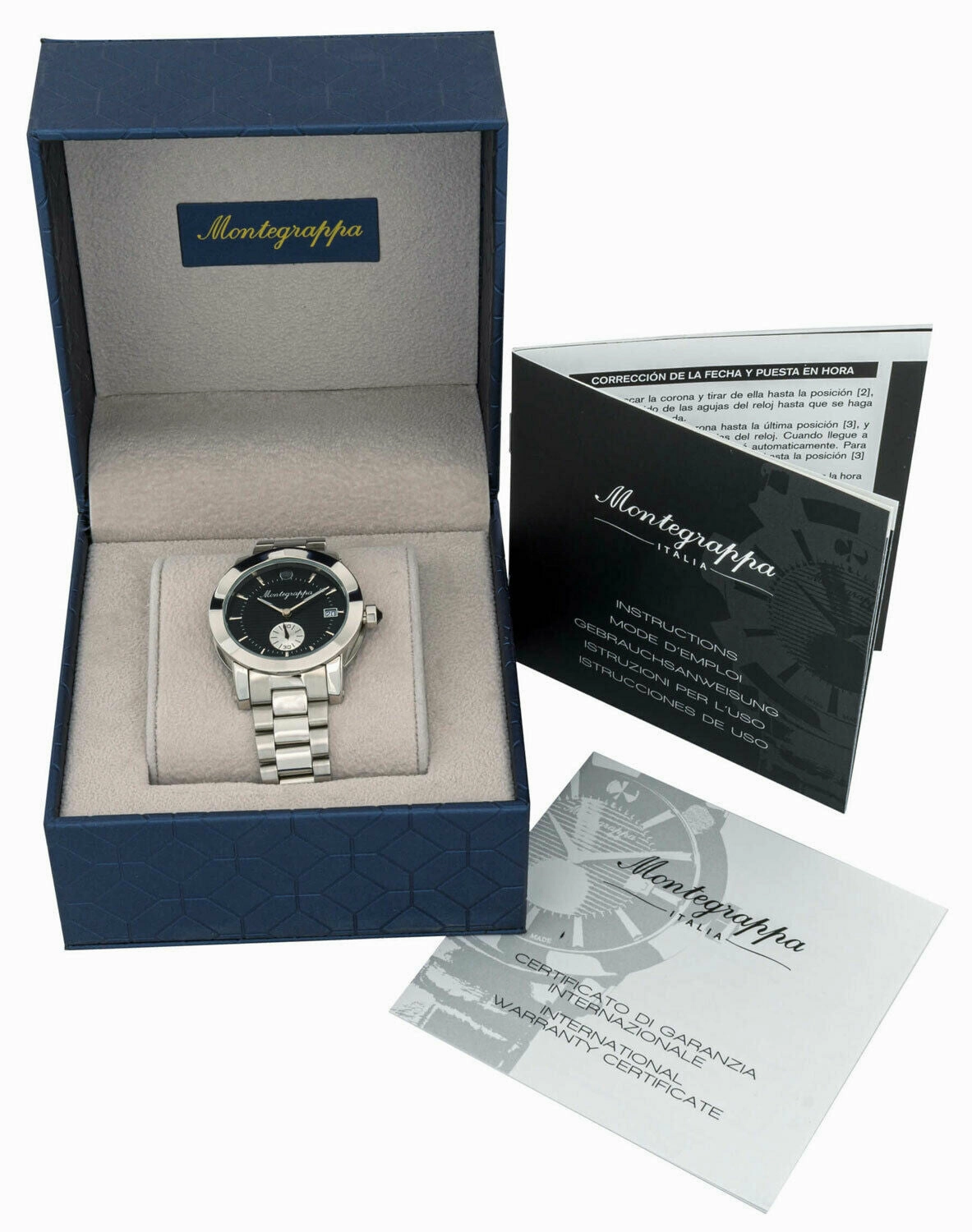 Montegrappa Nerouno Black Dial Date Stainless Steel Quartz Women's Watch IDLNWA11