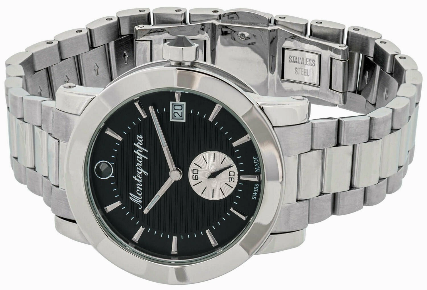 Montegrappa Nerouno Black Dial Date Stainless Steel Quartz Women's Watch IDLNWA11