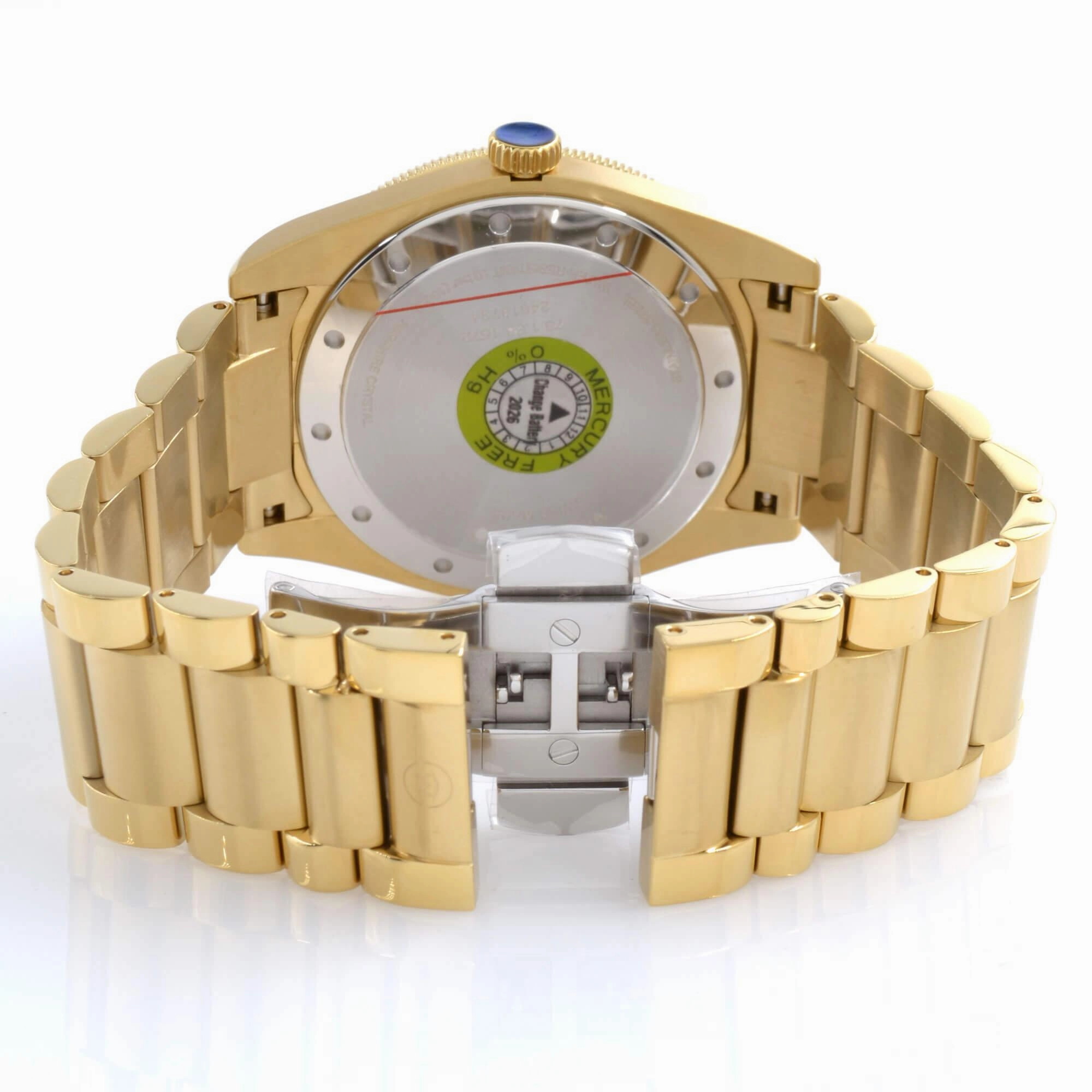 Movado Men's Quartz Watch - Sport Black Dial Yellow Gold Tone Bracelet | 0607436