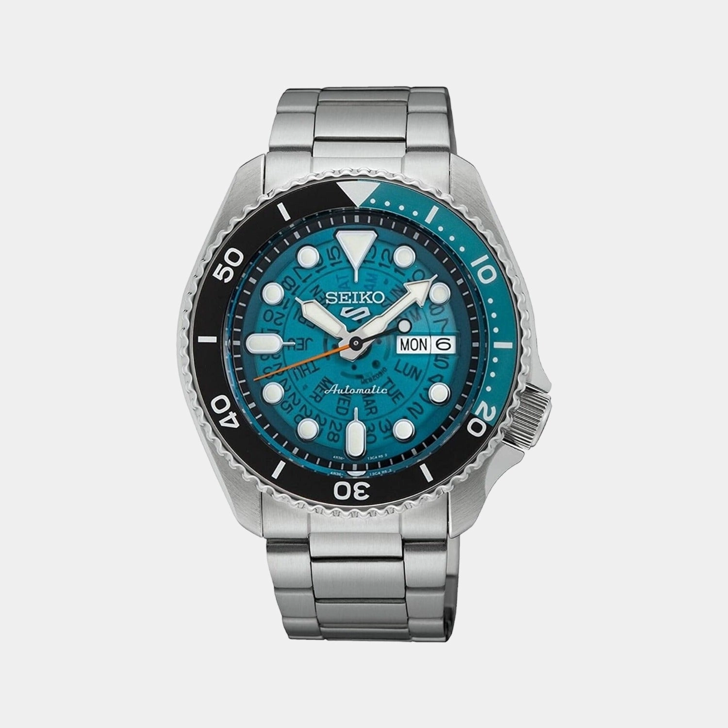 New 5 Sports Men Automatic Blue Dial Analog Stainless Steel Watch SRPJ45K1