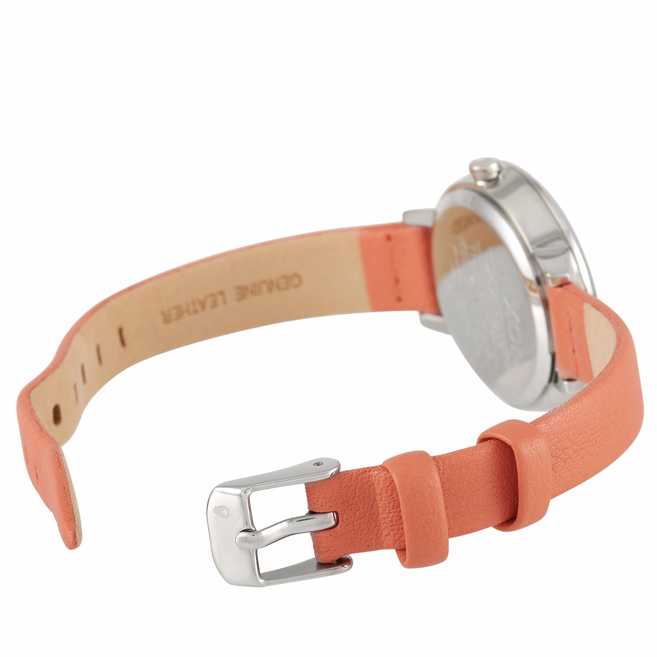 Nixon Medium Kensignton Leather 32mm Silver/Black/Red Stainless Steel Watch A1261-2958