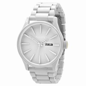 Nixon Men's Watch - Sentry Day-Date Quartz White Dial Steel Bracelet | A356-12600