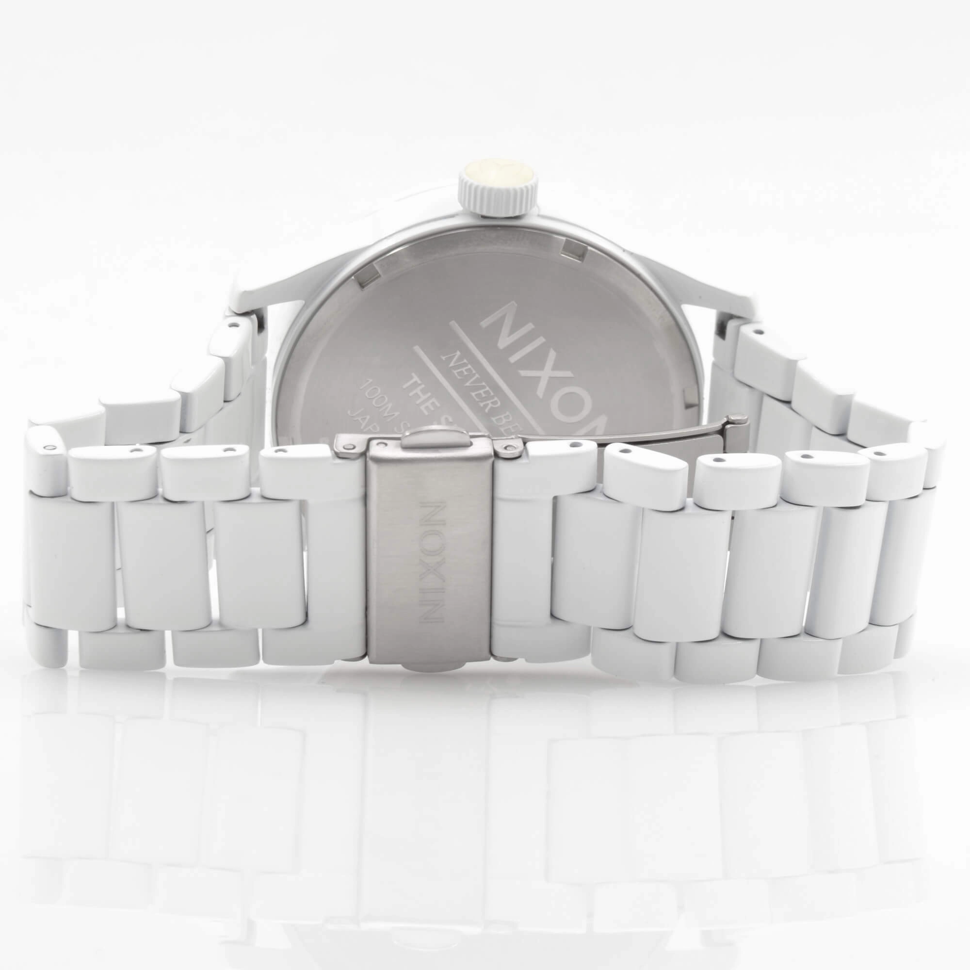 Nixon Men's Watch - Sentry Day-Date Quartz White Dial Steel Bracelet | A356-12600