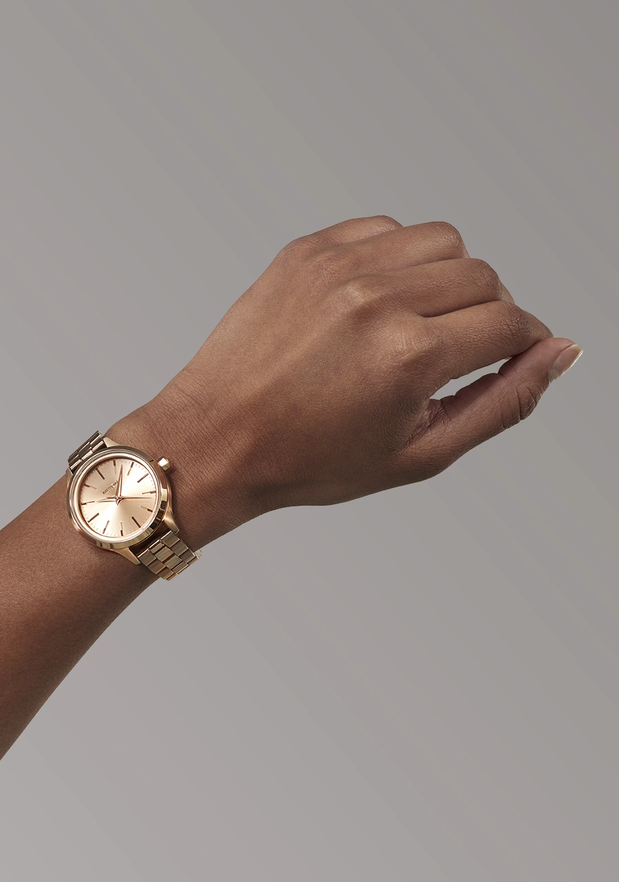 Nixon Optimist Stainless Steel Rose Gold Dial Womens Watch A1342-897-00
